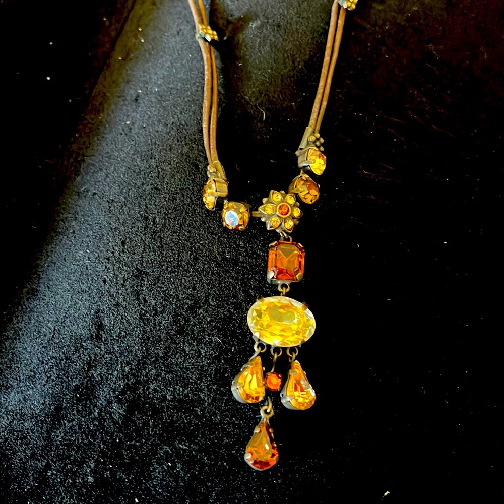 Swarovski Brown and topaz stone necklace and bracelet